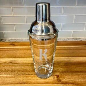 Stainless Steel and Glass Cocktail Shaker